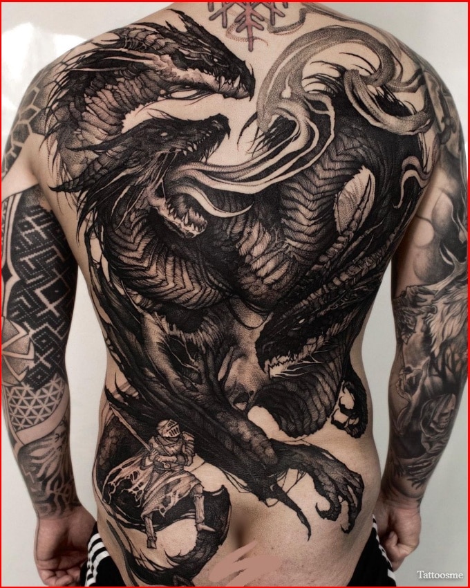 full back dragon tattoos