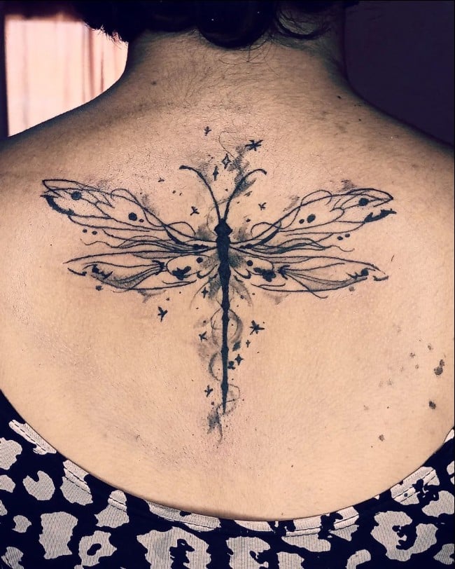 dragonfly tattoo ideas for females back