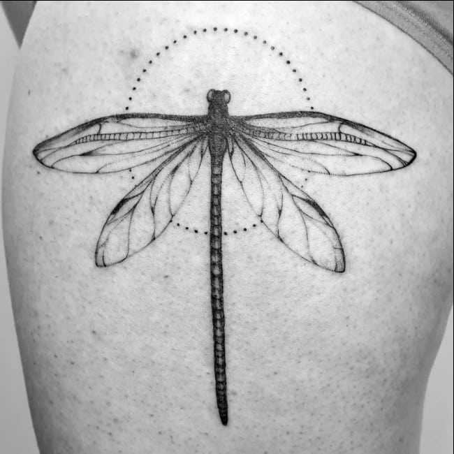 dragonfly tattoo dotwork