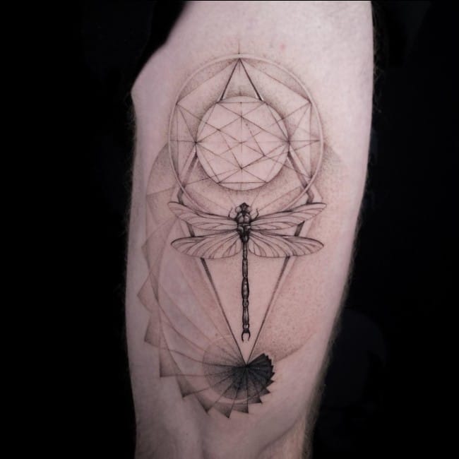 dragonfly tattoo geometric