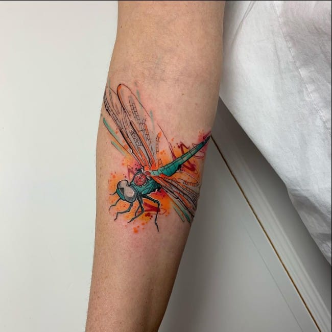 dragonfly tattoo color