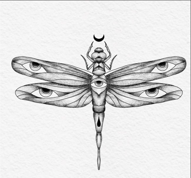 dragonfly tattoo drawing