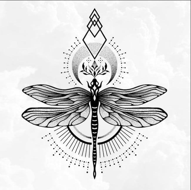 dragonfly tattoo sketch