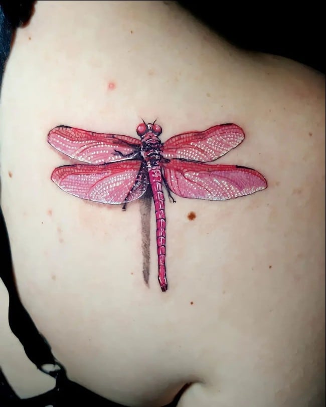 dragonfly tattoo red color