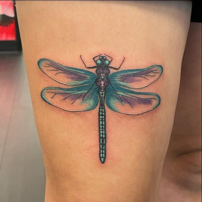 dragonfly tattoo arm