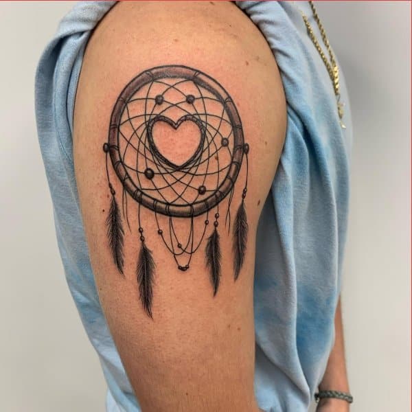 Shoulder Dreamcatcher tattoo women at theYoucom