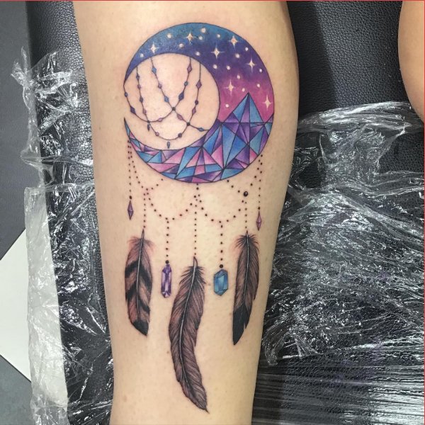 Crescent moon dream catcher tattoo  Coloring pages Colouring pages  Tattoos