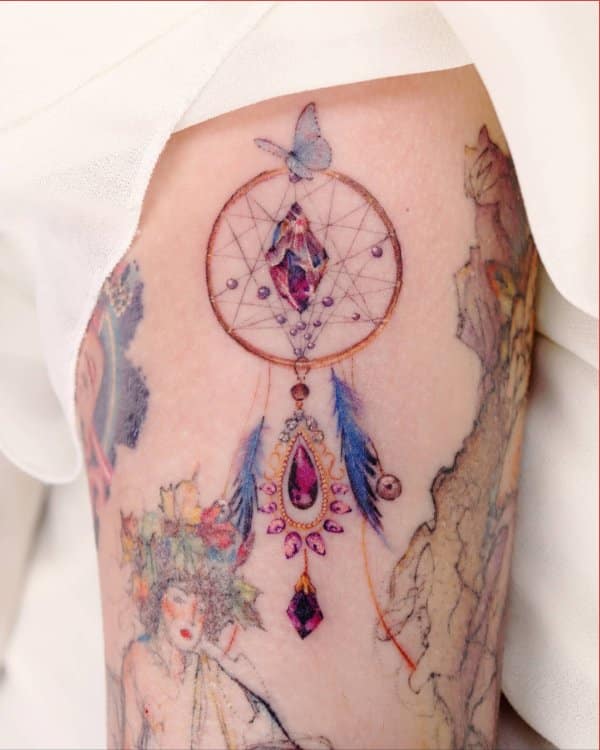 dreamcatcher tattoo back