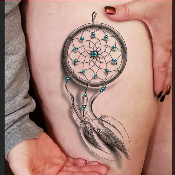 realistic dream catcher tattoo