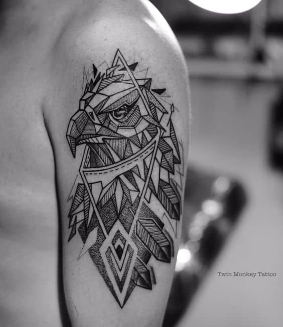 Geometrical eagle tattoo designs