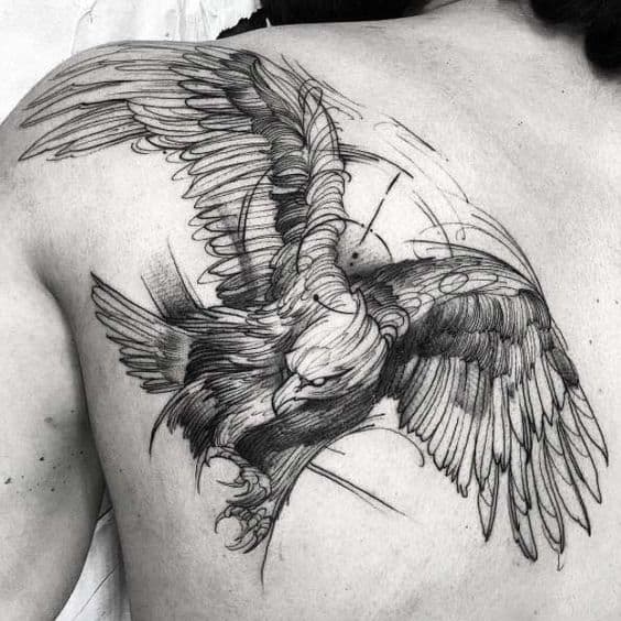 Eagle tattoos on back designs