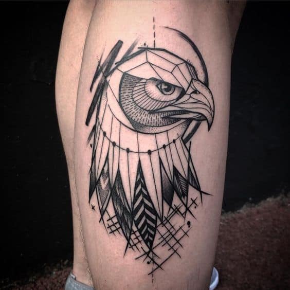 Geometric eagle tattoos designs on shoulder