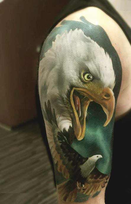 3d realistic eagle head tattoos