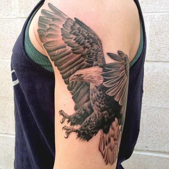 Beautiful flying eagle tattoos