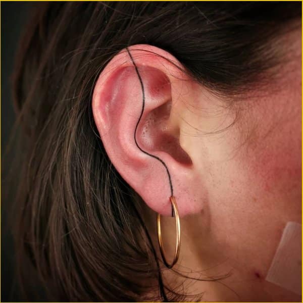 ear tattoos lines