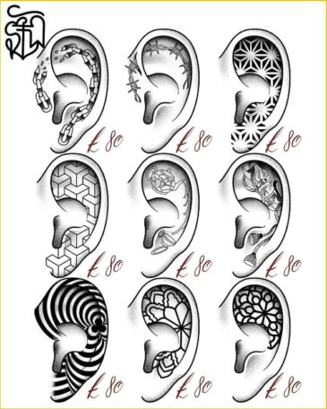 Ear Tattoos - 45+ Best Trending Ear Tattoos Designs and Ideas