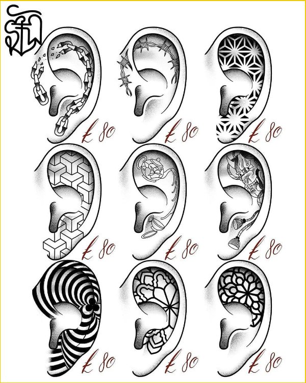 ear tattoo ideas