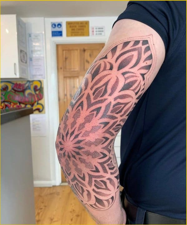 Very cool placement with this under the elbow floral for Taylor Last tattoo  done at the incomparable sticksstone  Elbow tattoos Tattoos Tattoos  and piercings