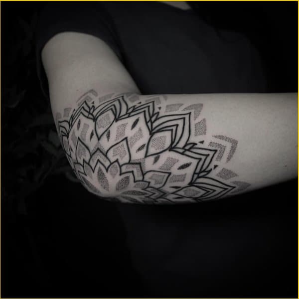 Elbow mandala and patternwork done during my guest spot at allsacredtattoo  Thank you Jess    elbowtattoo elbowmandala  Instagram