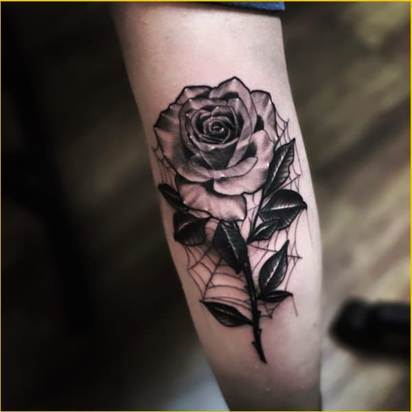rose tattoos for elbow