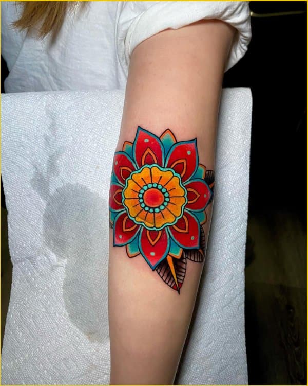 best flower tattoos for elbow