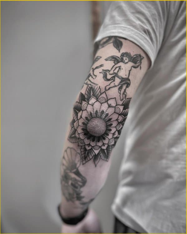 best mandala tattoo designs for elbow