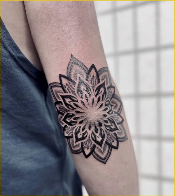 best elbow mandala tattoos