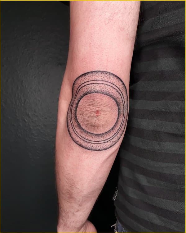 circle tattoos for elbow