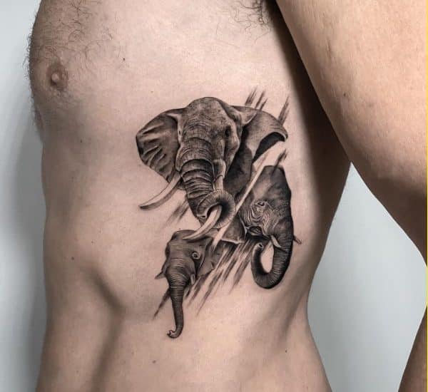 elephant tattoos on siderib