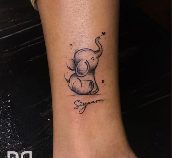 elephant baby tattoos for girls