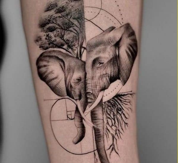 elephant with baby tattoos