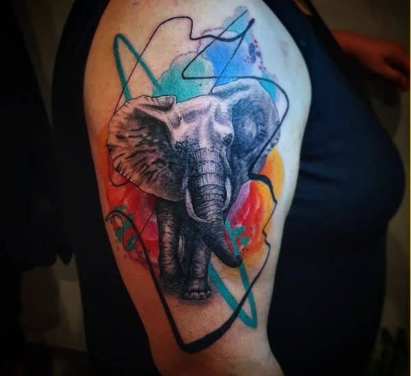watercolor elephant tattoos