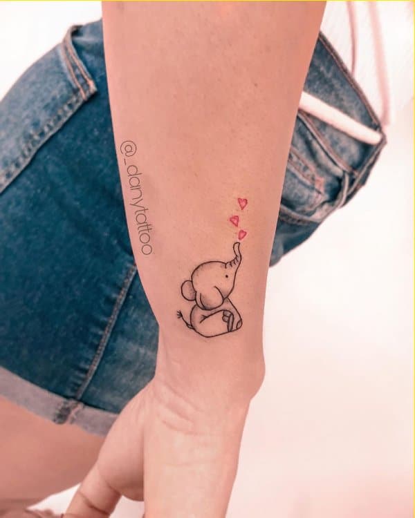 elephant tattoos on wrist