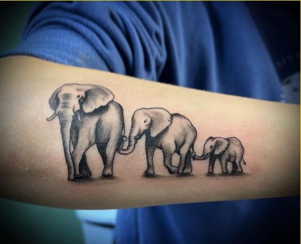 elephant family tattoos