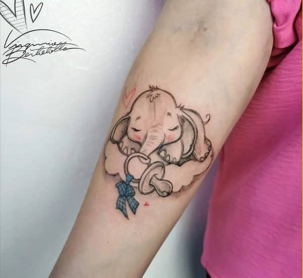 cute elephant baby tattoos