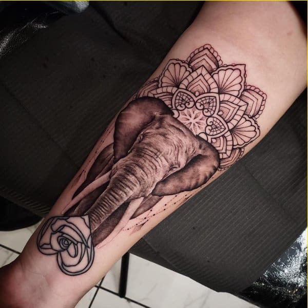 Mandala elephant tattoos