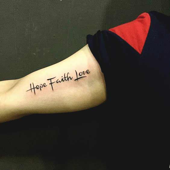 Faith hope and love tattoos designs on arm for boys