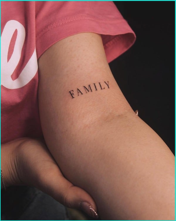 family word tattoos for men