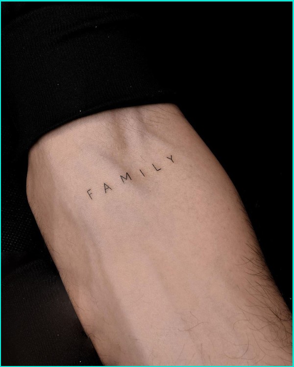 family word tattoo on hand