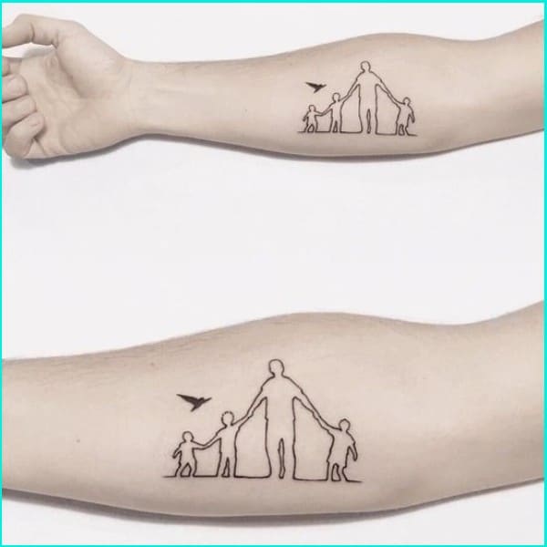 father and children tattoos for family