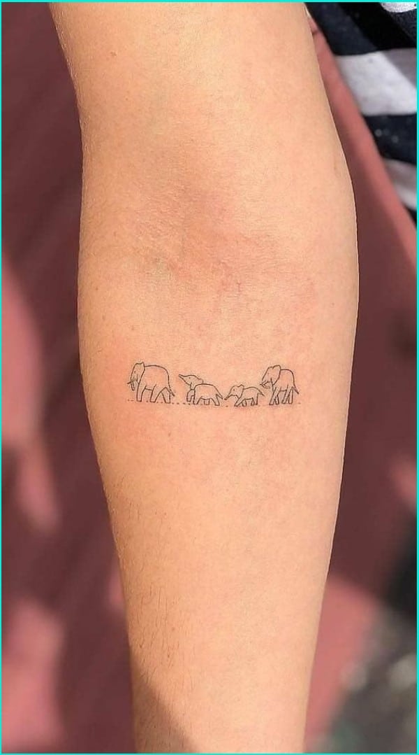 family elephants tattoo