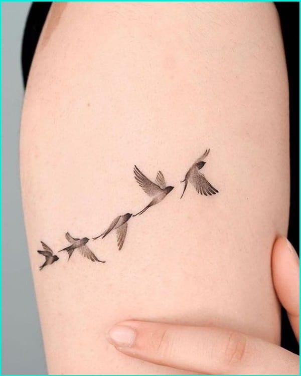 family 3 birds tattoo