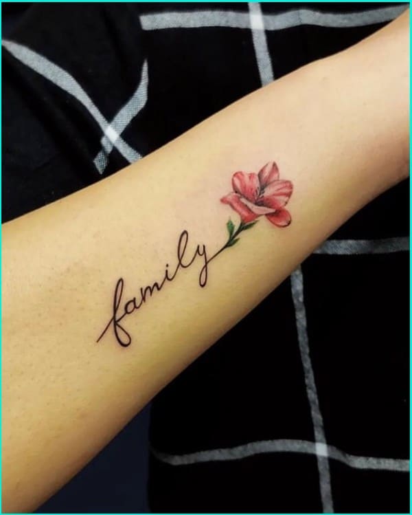 family with flower tattoo ideas