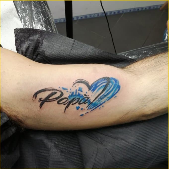 papa tattoos with heart