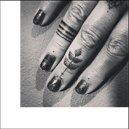 leaf finger tattoos