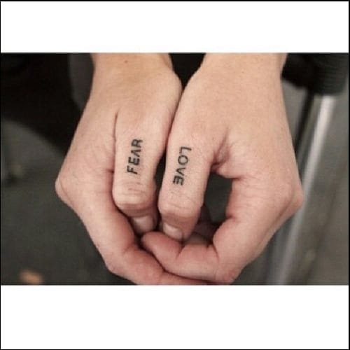 love fear finger tattoos