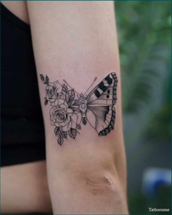 floral arm tattoo