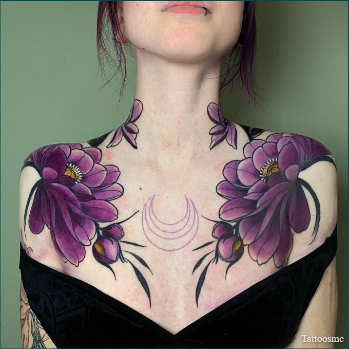floral shoulder tattoo