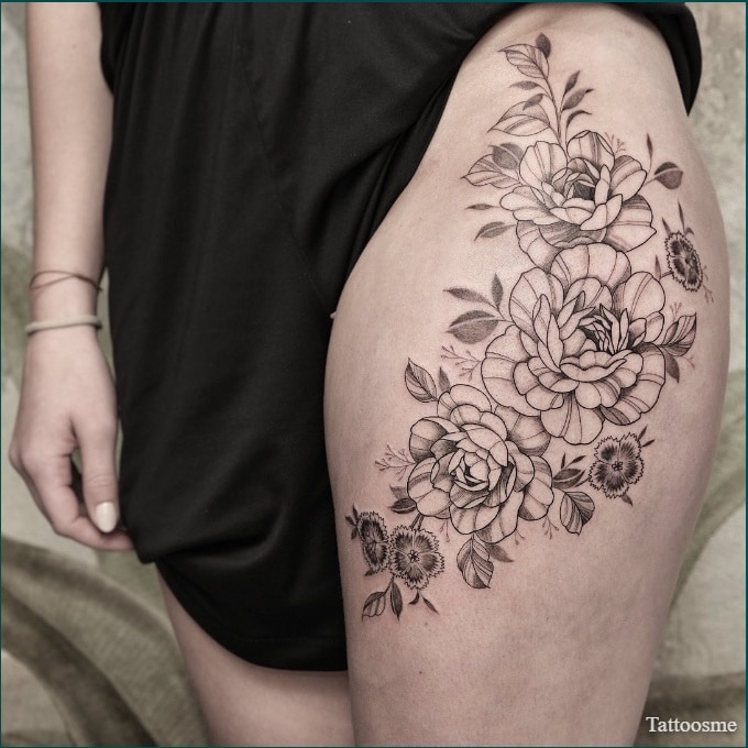 Flower Tattoo Thigh  Etsy Australia