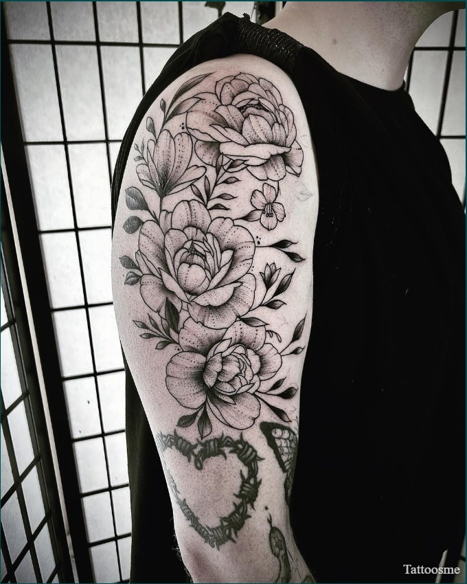 30 Beautiful Black and White Flower Tattoo Designs For Women   EntertainmentMesh